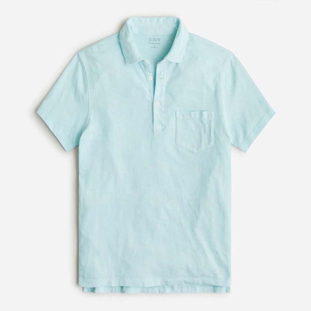 J. Crew Mens Garment Dyed Slub Cotton Polo Shirt in color Aqua Coast. Size XXL.